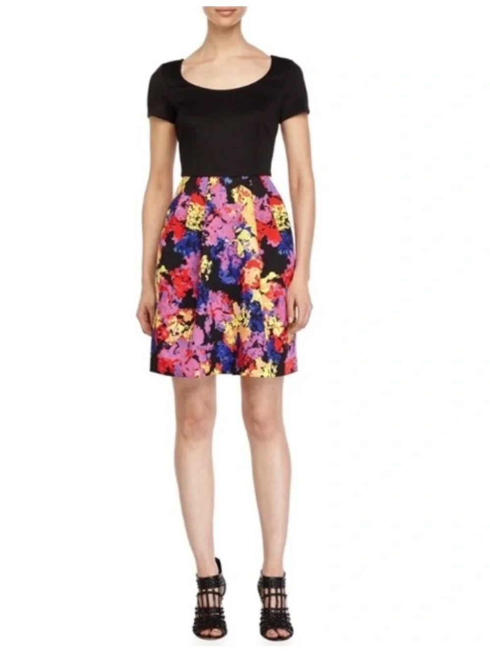 Betsey Johnson Floral Scuba Fit & Flare Dress size 2
